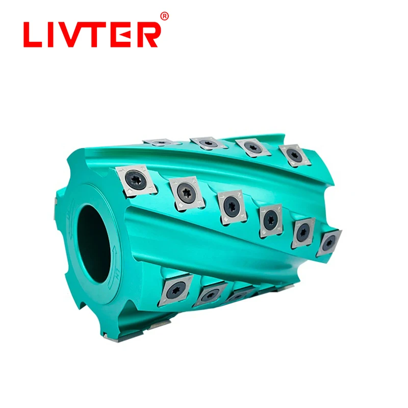 Melver Spiral Planing Cutter Head Cortador Helicoidal Flat-cut Plaina End Milling Tool para Woodworking Spindle