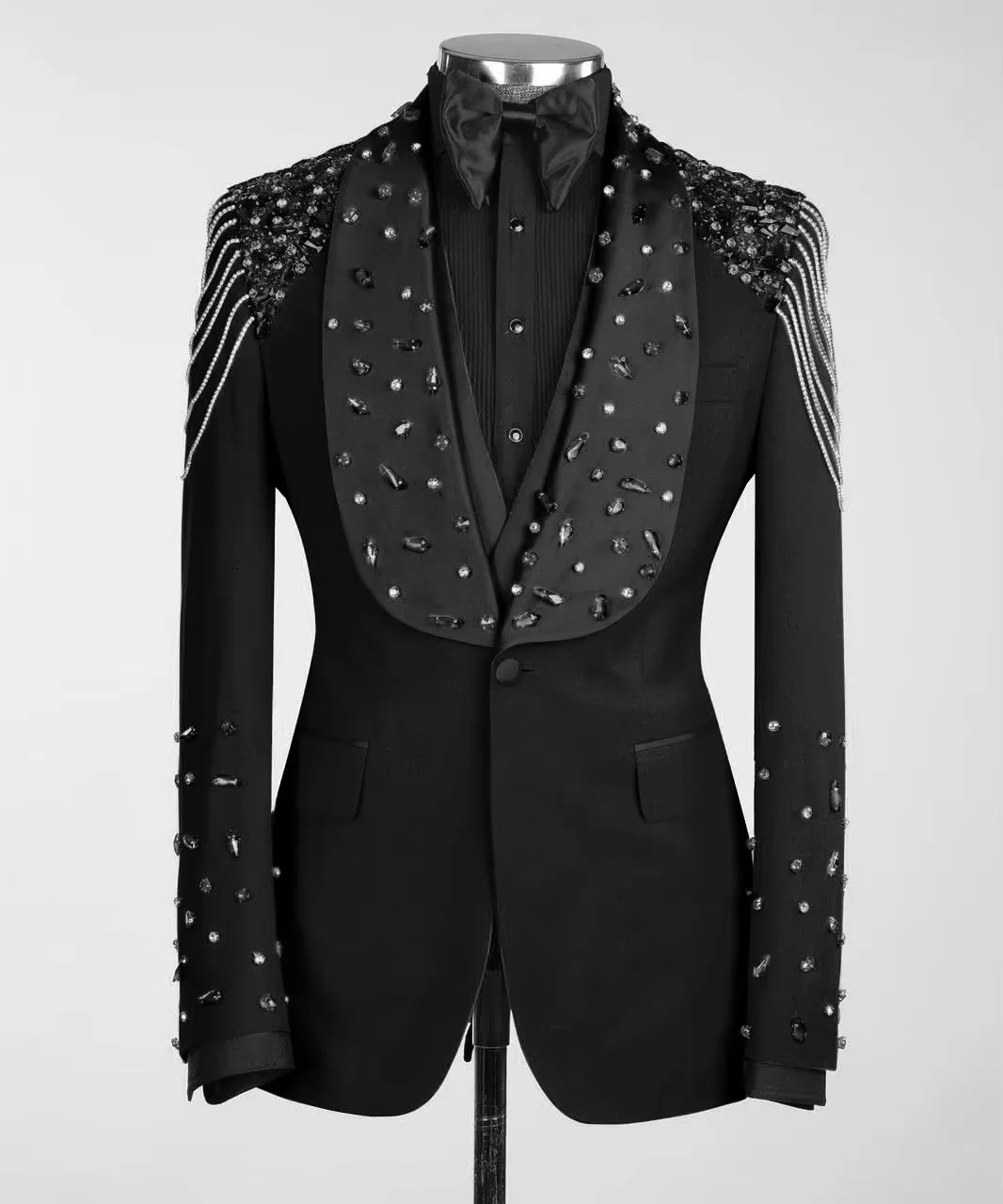 Men's Luxury 2-Piece Slim Fit Wedding Formal Business Prom High-Quality Customized Jewelry Decoration One-Button Suit