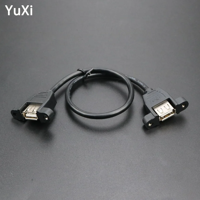 

cltgxdd USB 2.0 Female to Female Extension Cable with Panel Mount Screw Hole Lock Connector Adapter Connector Cable For Computer