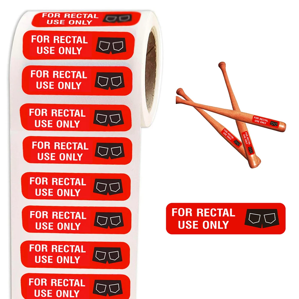 500 قطعة 0.39*1.5in أحمر "للاستخدام المستقيم فقط" مقاوم للماء المزحة بمناسبة ملصقات للتسمية الزخرفية