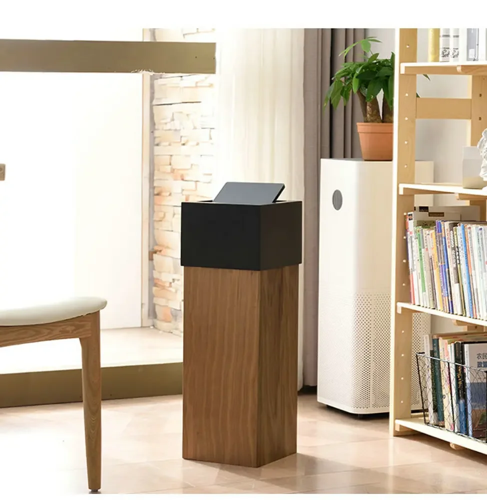 Modern minimalist wooden trash cans - eco-friendly home and hotel trash cans for living rooms and bedrooms