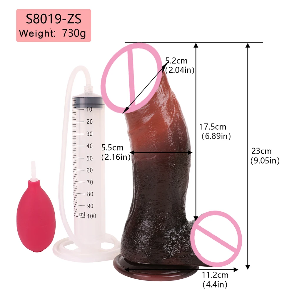 SXXY Nero Grande Dildo Schizzi Plug anale per uomini Donne Piacere della prostata vaginale Giocattolo adulto del sesso in silicone