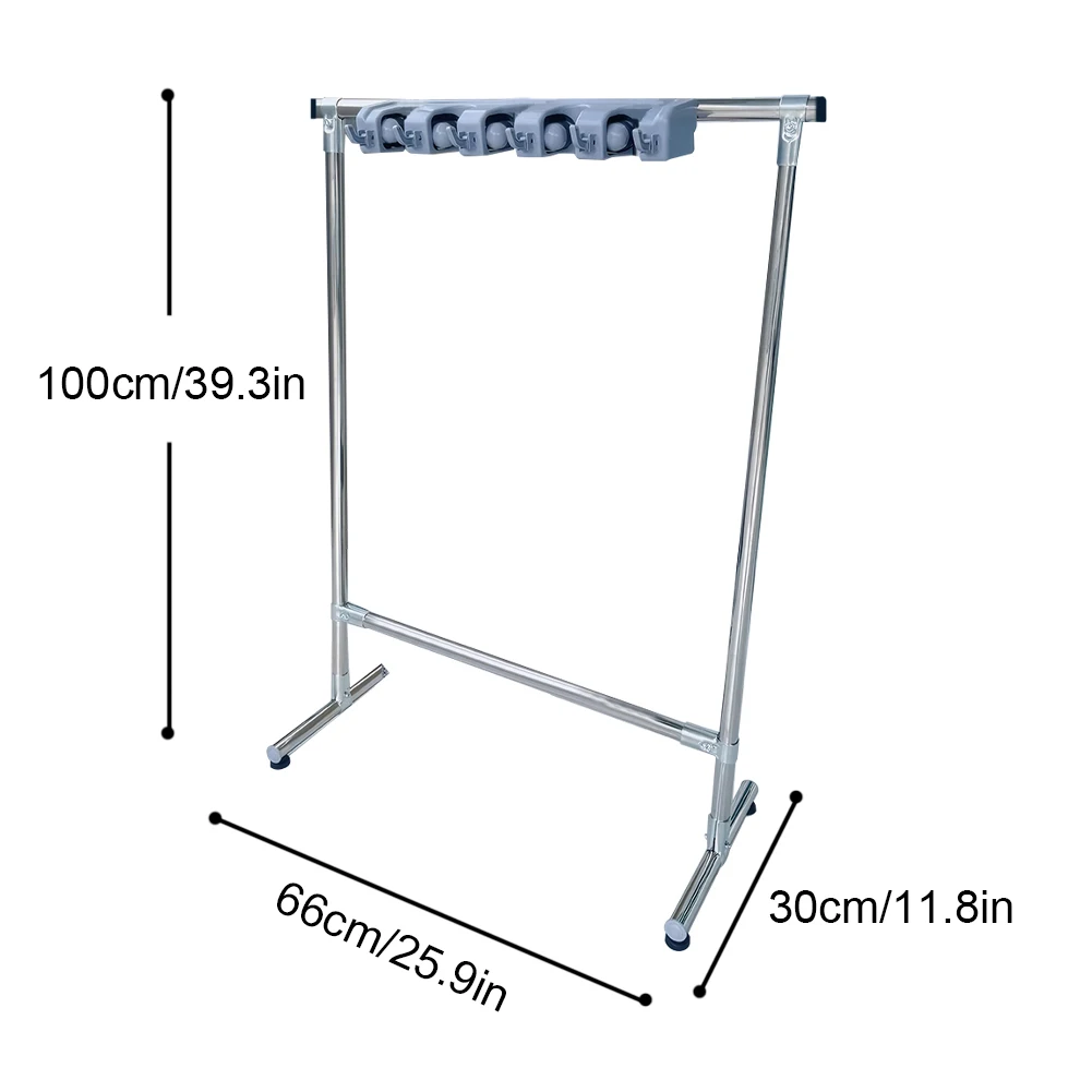 

Подставка для швабры из нержавеющей стали, съемный органайзер для метлы, нескользящий многофункциональный держатель для швабры для домашней кухни, стеллаж для хранения