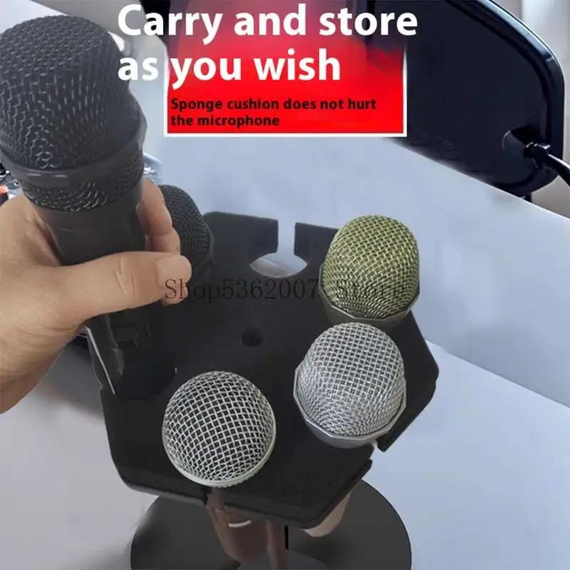 다목적 마이크 스탠드 액세서리 육각형 충격 방지베이스 스폰지 라이닝 다양한 마이크 모델에 호환됩니다. 40JB