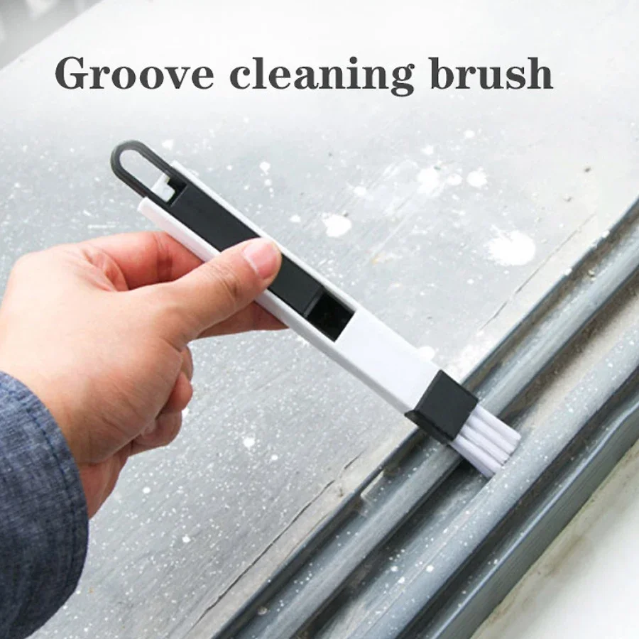 Two-in-One Multifunctional Portable Cleaning Brush - Door Window Keyboard Groove Cleaner Dust Shovel for Window Rail
