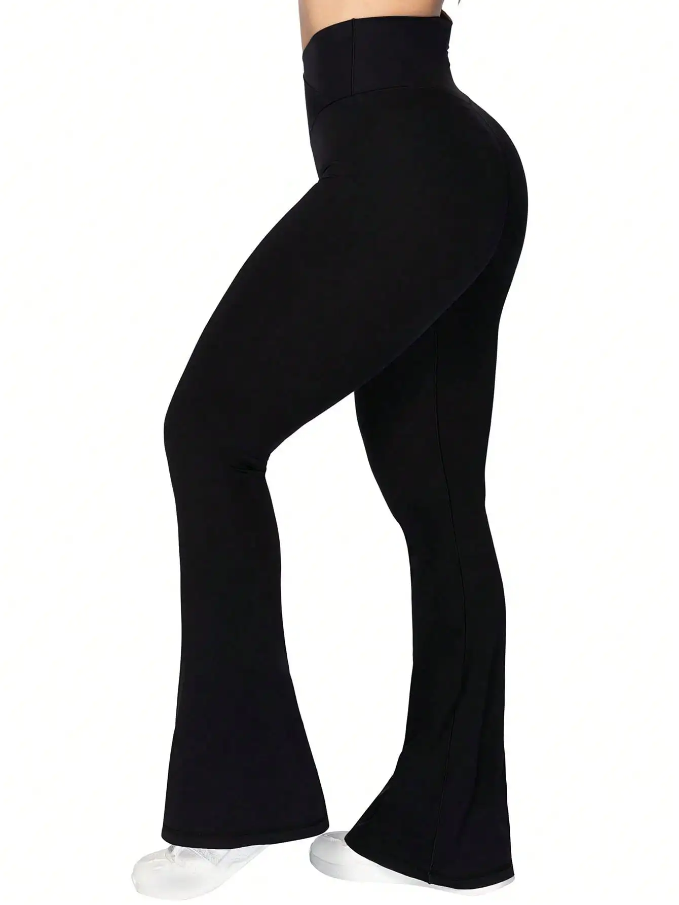 Women's Fashionable Cross-Knee Yoga Pants, High-Waisted Abdominal-Toning Fitness Pants, Casual Running and Cycling Pants