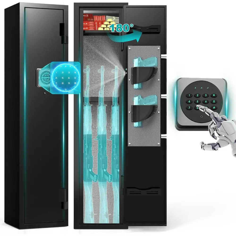 

Безопасные решения для хранения огнестрельного оружия: сейфы для винтовки и пистолетов, шкафы для домашних дробовиков, цифровые блокирующие системы с функцией сигнализации.