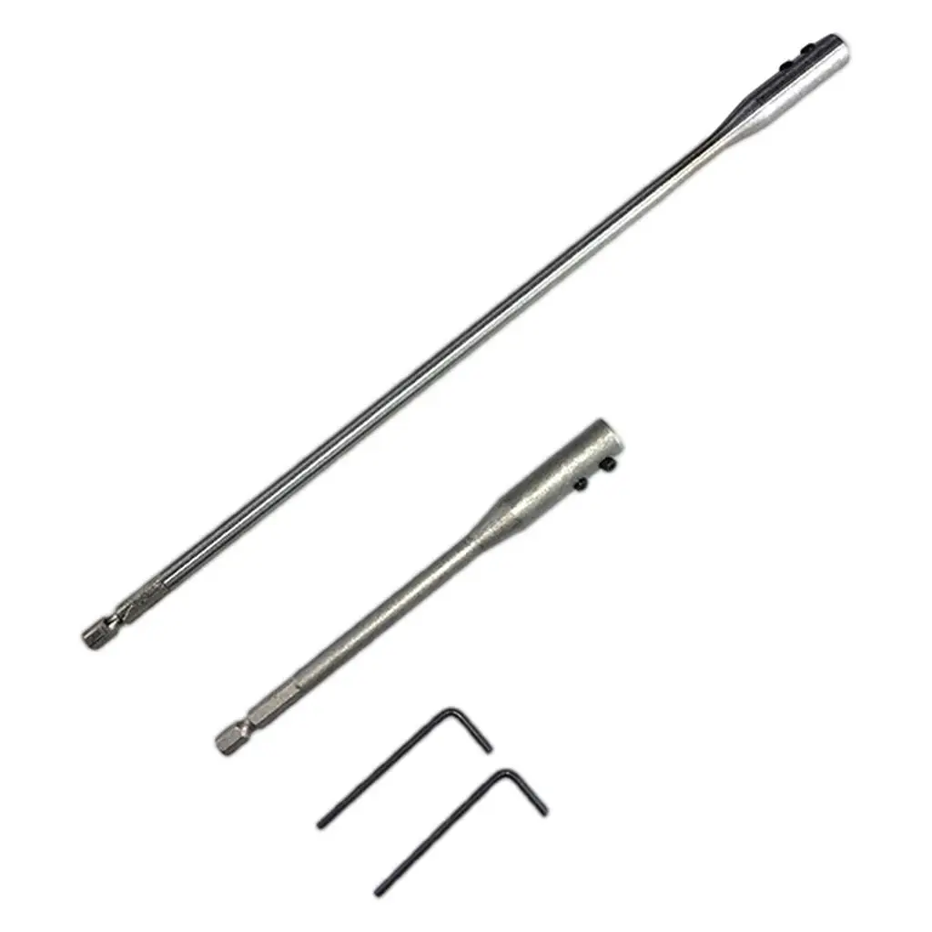 2 Pieces Drill Bit Extension Rod Power Tool Accessories with Wrench for Furniture