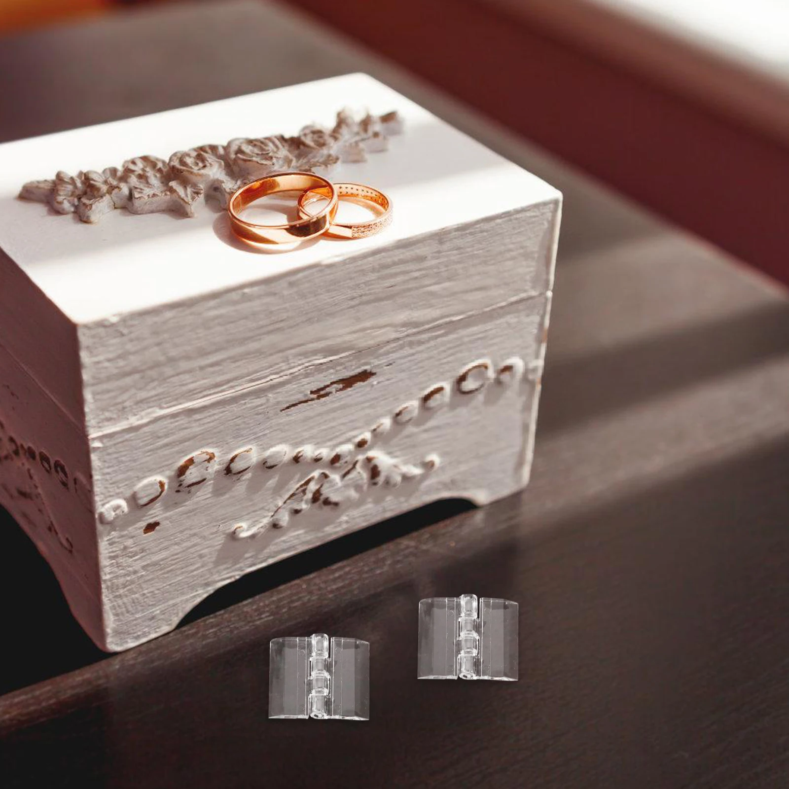 

10Pcs Clear Hinges Acrylic Folding Hinges for Boxes Wooden Case Cabinet Jewelry Display Sturdy Non-Noise Decorative Hinge