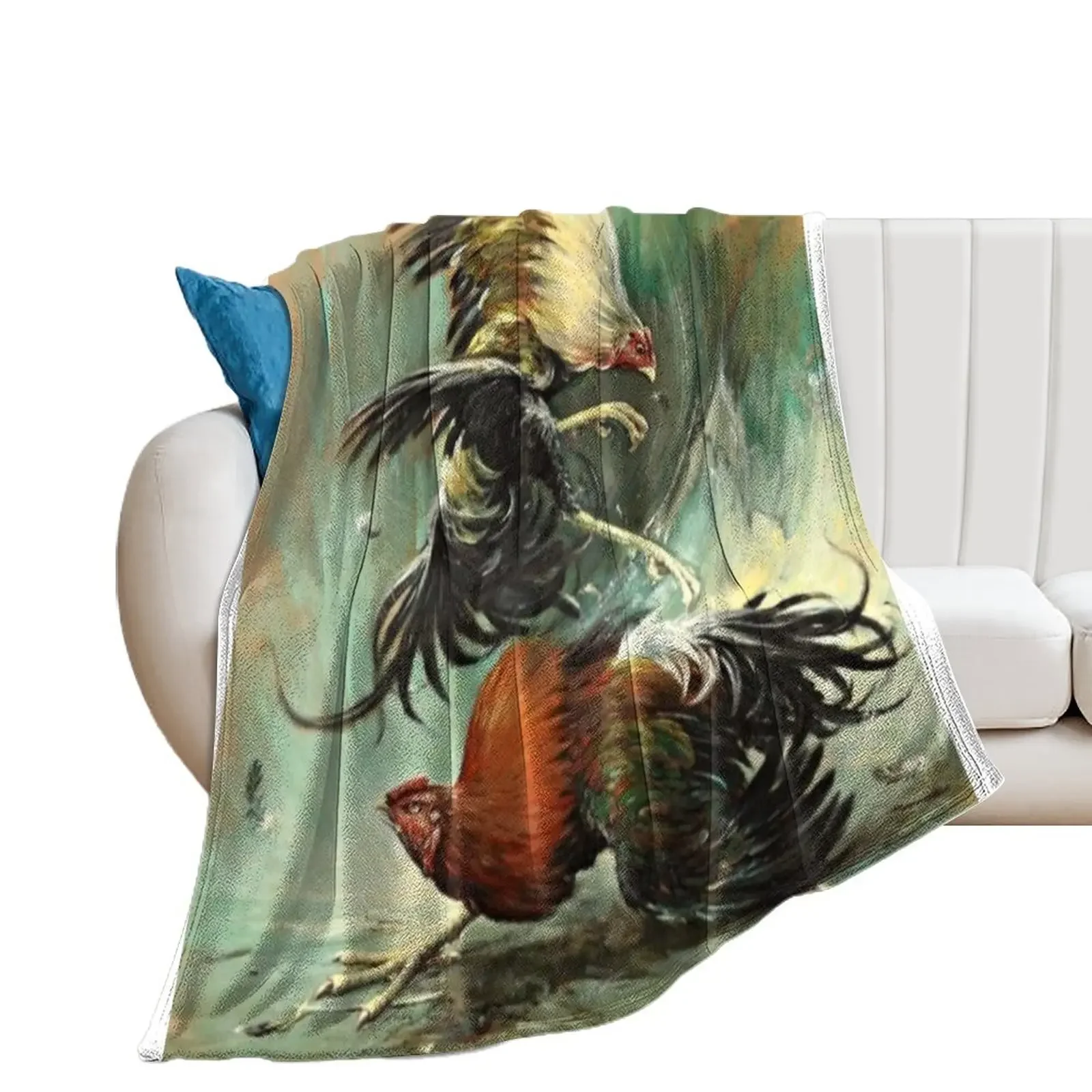 Pelea de gallos, Rooster fight, cock fight Throw Blanket Picnic Sofa Blankets Sofas Of Decoration Decorative Beds Blankets