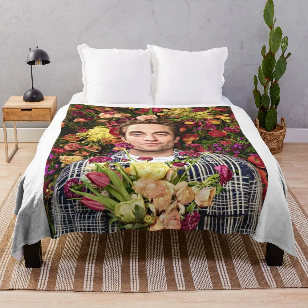 

Watercolor Robert Pattinson Throw Blanket Soft Sherpa Fleece Warm Blanket for Winter