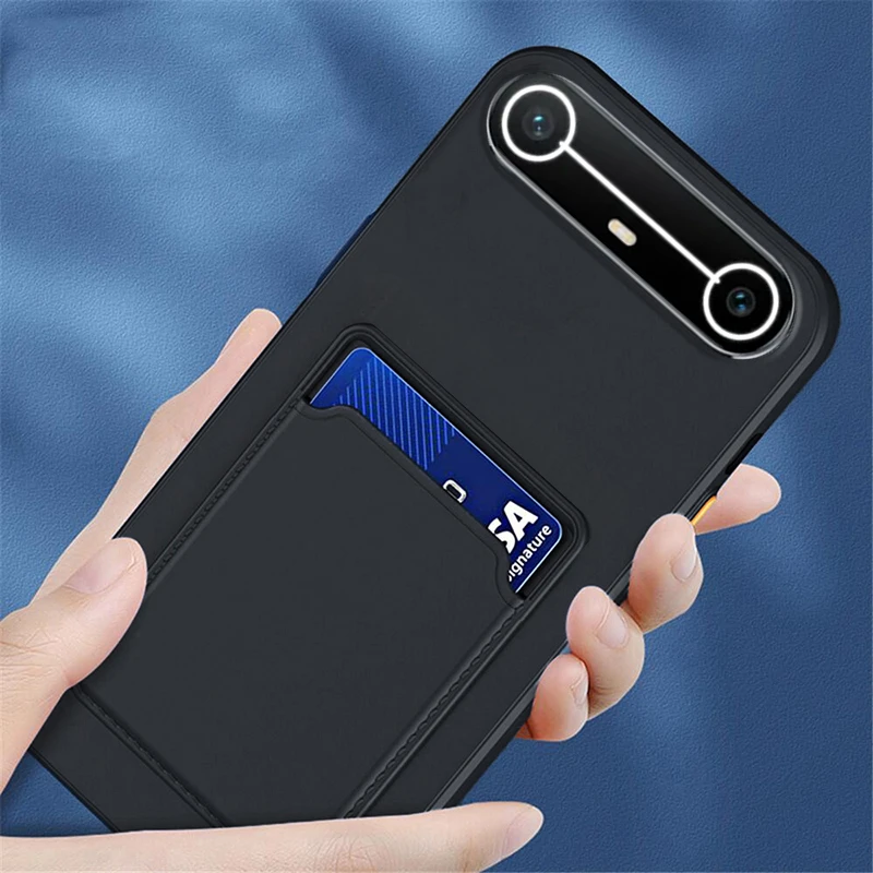 Skinlee لـ Tecno Spark Slim Case حقيبة بطاقات قابلة للإدراج غطاء سيليكون مقاوم للصدمات لهاتف Tecno Spark غلاف خلفي نحيف #1