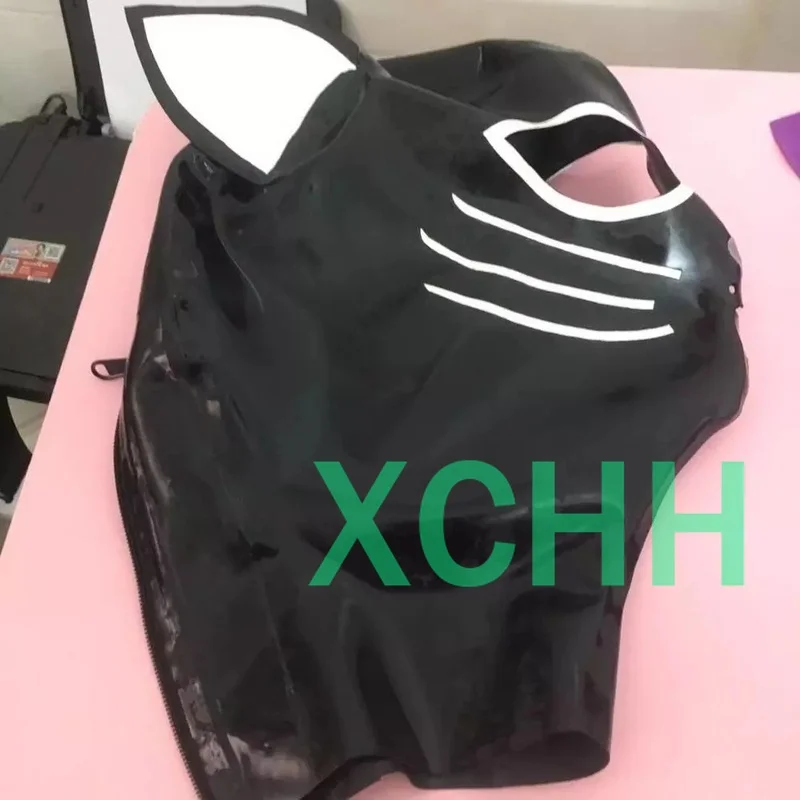 

New Female Women Latex Face Mask Handmade Hoods Back Zip Customize Fetish Costume