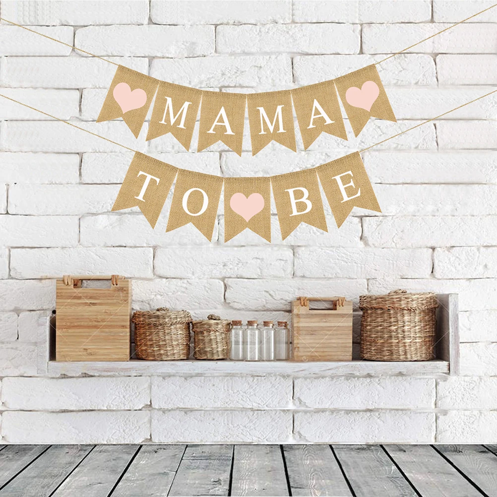 

Banner Celebration Burlap Linen Hanging Banner Unique Letters Special Design Chic Beautiful