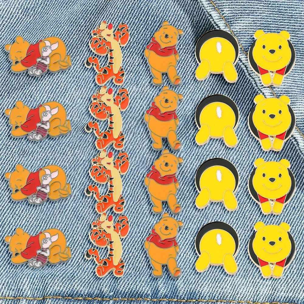 

20 Pcs Creative Cartoon Brooch Cute Tigger Pooh Character Enamel Pin Badge Jewelry Backpack Clothing Accessories Friends Gift