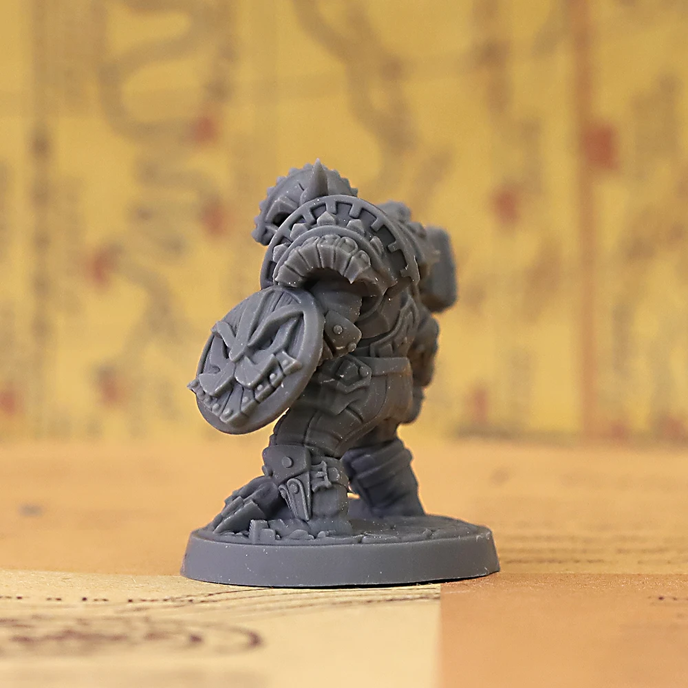 Dwarf Warrior with Hammer and Shield Resin Unpainted Miniature Figure for Tabletop RPG Dungeons Role Playing Wargame