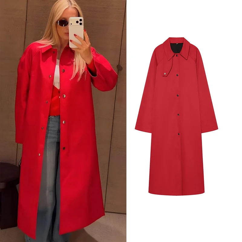 Guobioziy 2026 Autumn Long Coat High Neck Design Dropped Shoulder Sleeves Minimalist Luxury Style Commuter Fashion Street