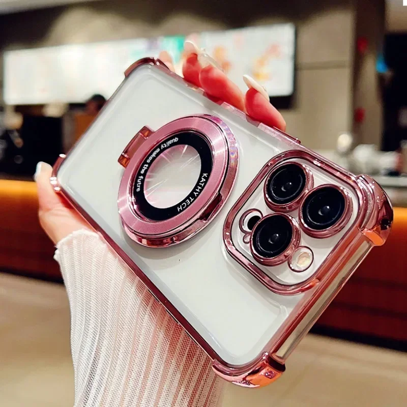 For Xiaomi 14T Pro ShockProof Glitter Plating Magnetic Bracket Case for Funda Xiaomi 14T Pro 14 T 14TPro Stand Soft Cover