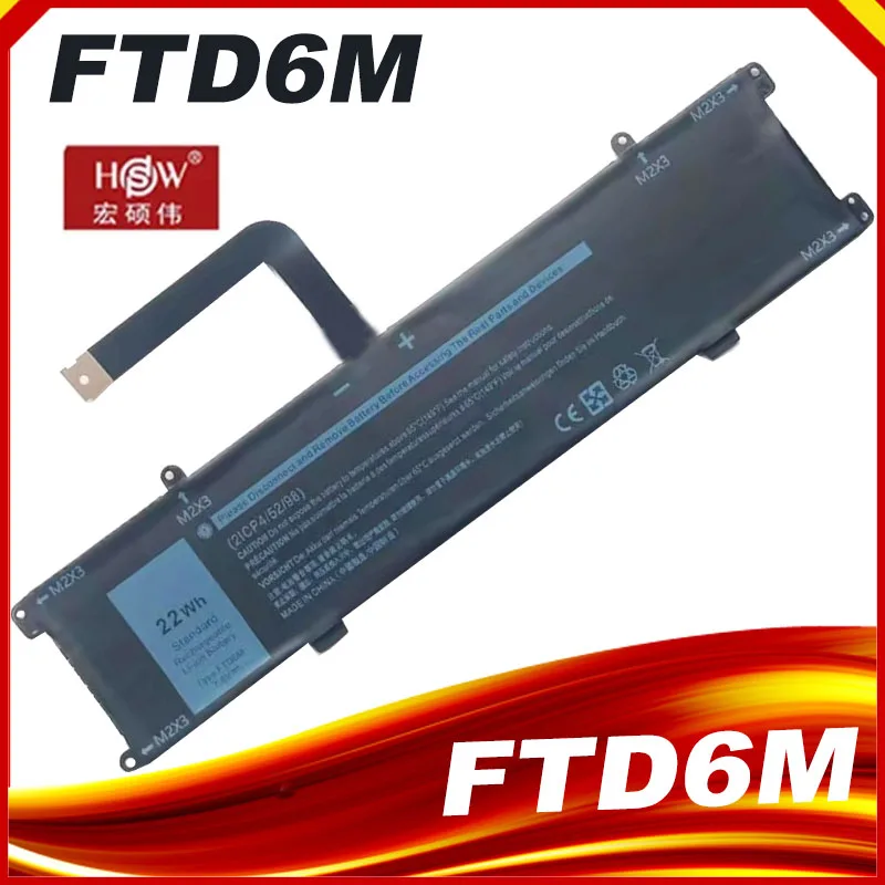 FTD6M 06HHW5 K17M-BK-US 6HHW5 K17M  Laptop Battery For Dell Latitude 7285 2-IN-1 Keyboard E7285 7.6V 22Wh/2750mAh