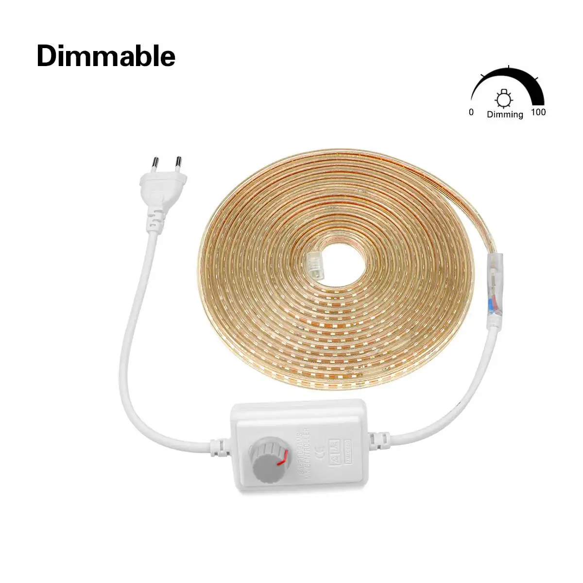 Dimmable LED Lamparas SMD 2835 120LEDs/M AC220V lamp String Waterproof Strip Light Tape With Plug deco de bar Room Home Decor