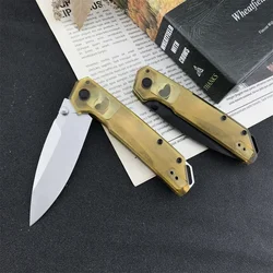 2038 Folding Pocket Knife Foldable D2 Steel Blade PEI/Aluminum Alloy Handle Outdoor Fishing Camping Fruit Knife EDC Tool Gift