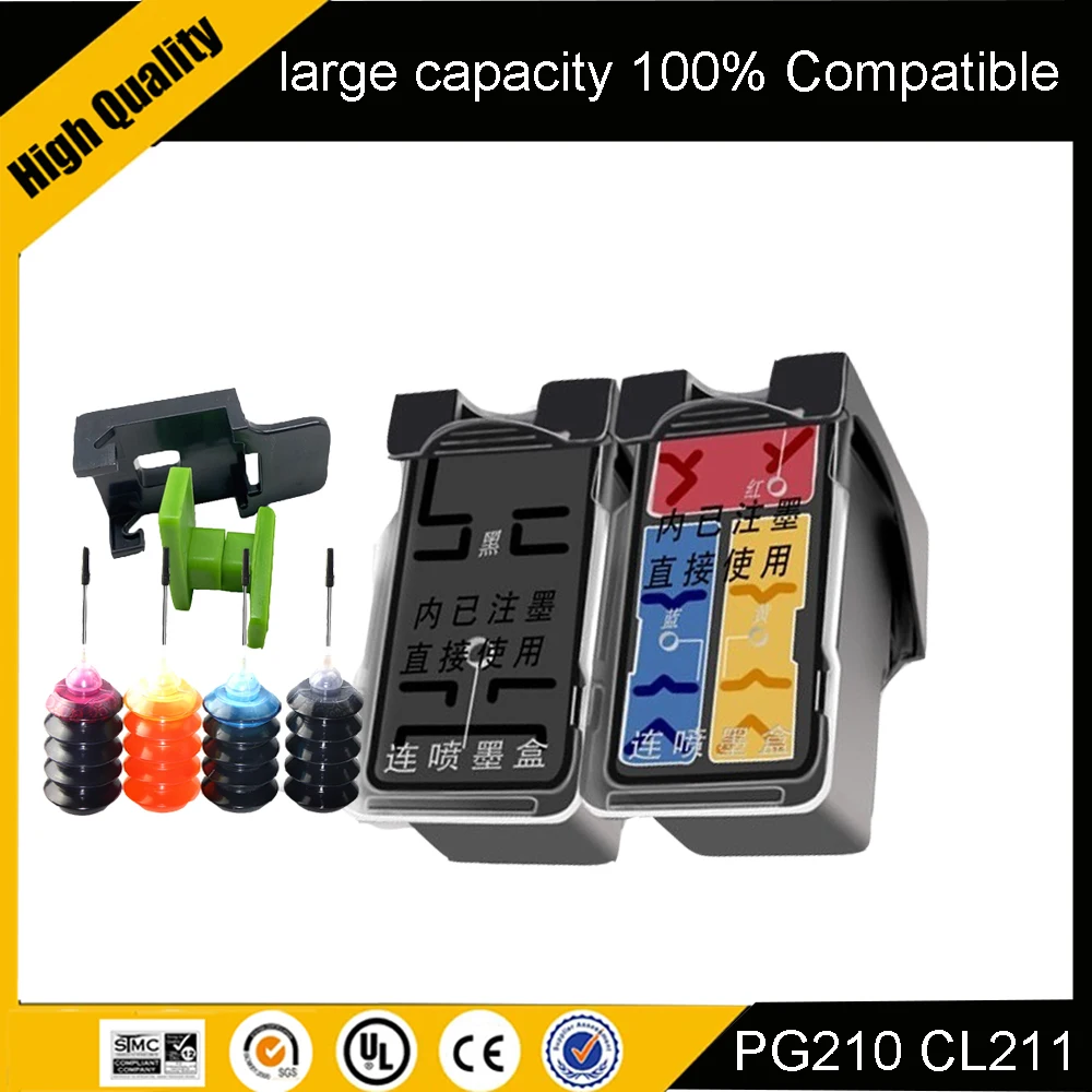 

PG210 PG 210 CL211 XL ink cartridge for Canon PG-210 CL-211 for Canon Pixma IP2700 IP2702 MP240 MP250 MP260 MP270 MX340