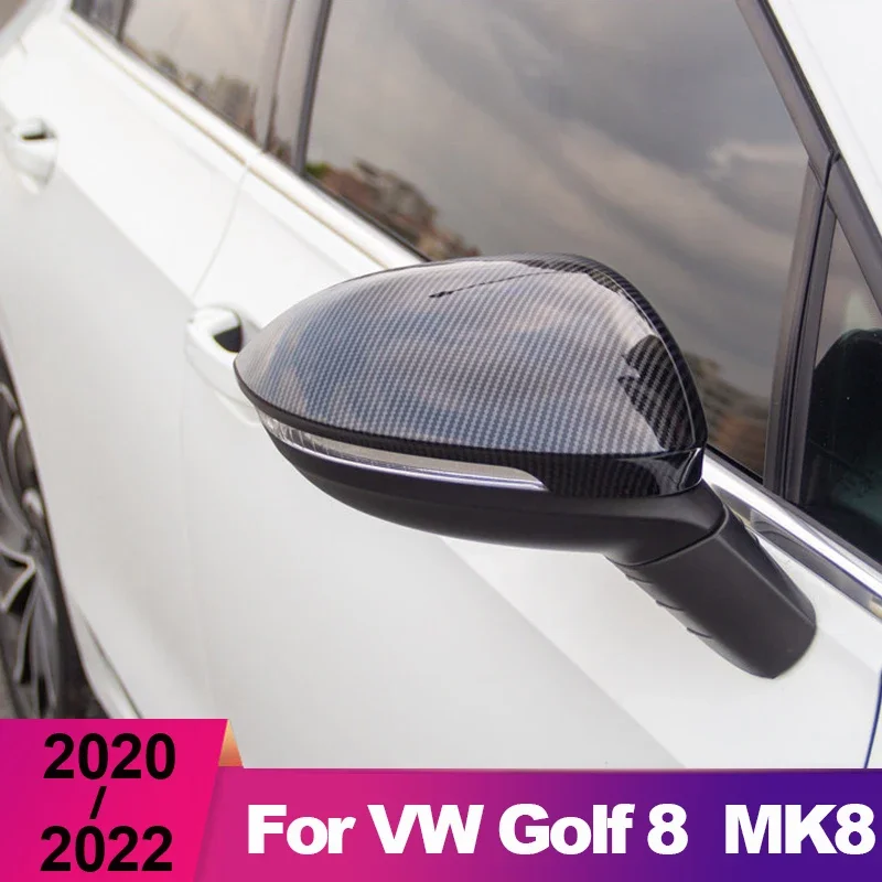

For Volkswagen VW Golf 8 MK8 2020-2022 2023 Car Exterior Covers ABS Carbon Rear View Side Mirror Rearview Shell Case Protection