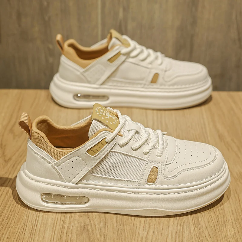 

Men's 2025 New Autumn White Sneakers & Chunky High-Top Casual Shoes – Lightweight, Height-Increasing & Comfortable