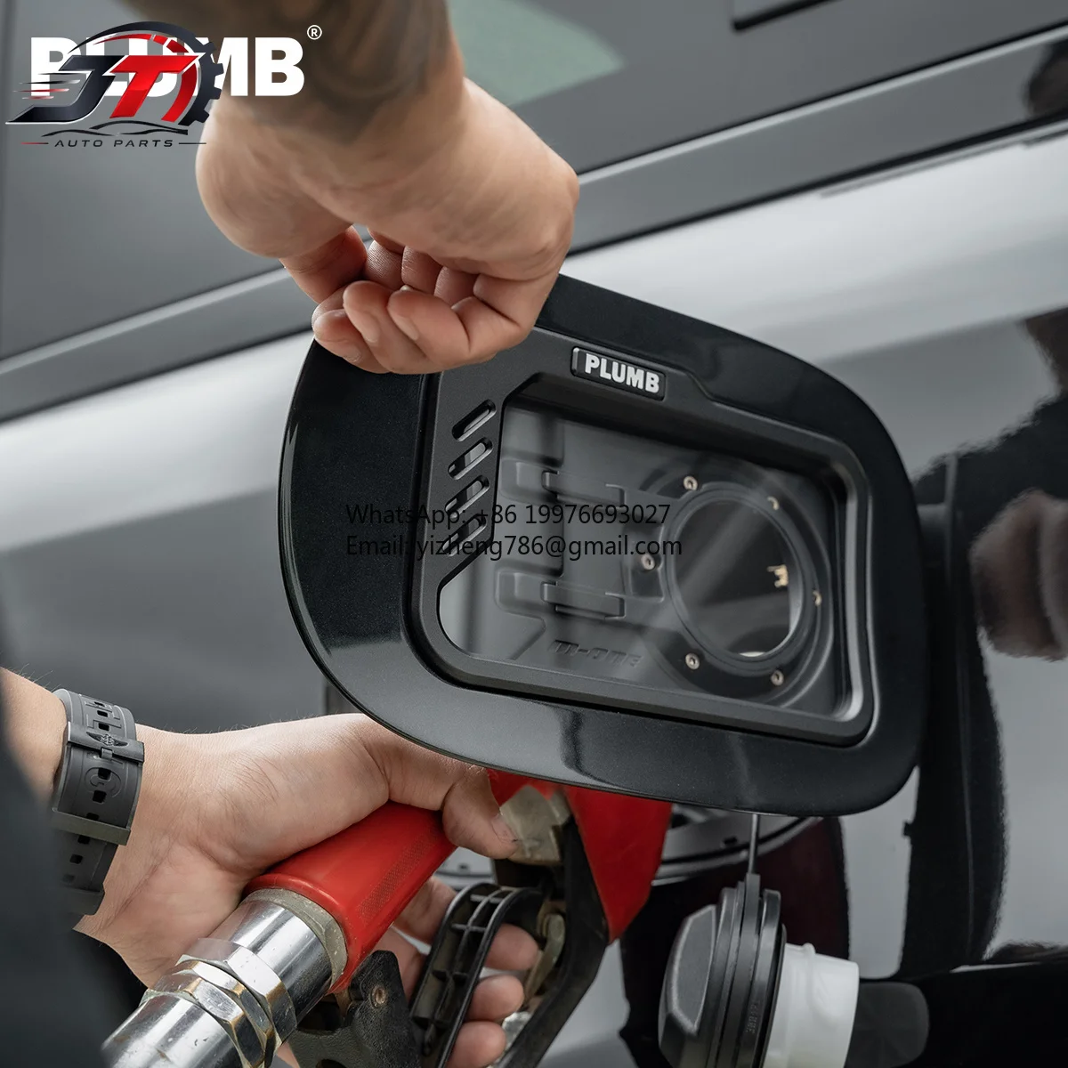 New style PLUMB Transparent Fuel Filler Door Gas Tank Cap Cover, Modified Exterior Fuel Tank Lid For Land Rover Defender 110/130