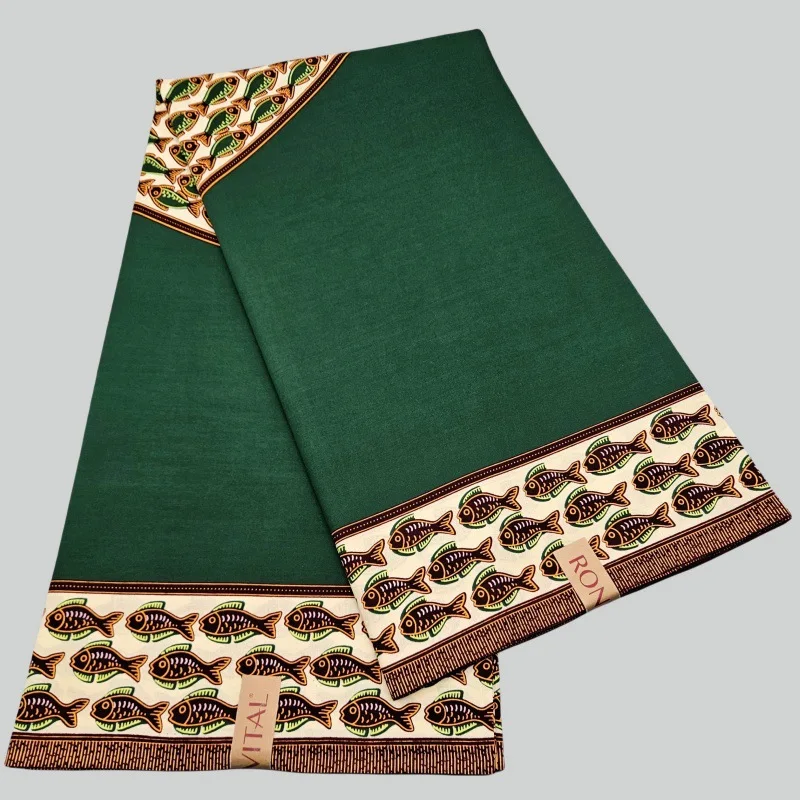 

Black Red Green Fish Java African Batik Cotton Fabric for Dress Clothes Turban Cushions Wax Fabric 46Inch Wide 6Yards Long R2952