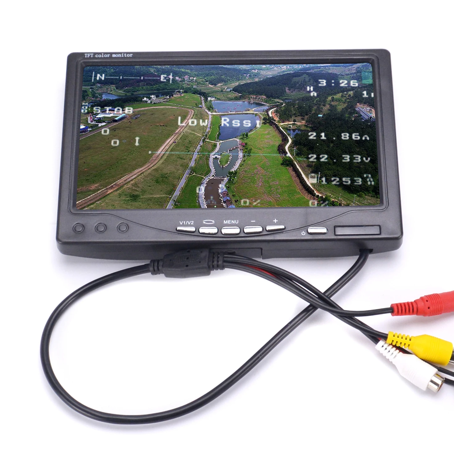 

New 7" FPV Color 1024 x 600 FPV Monitor Video Screen 7 Inch for FPV RC Multicopter Frame Wireless Composite Video Camera