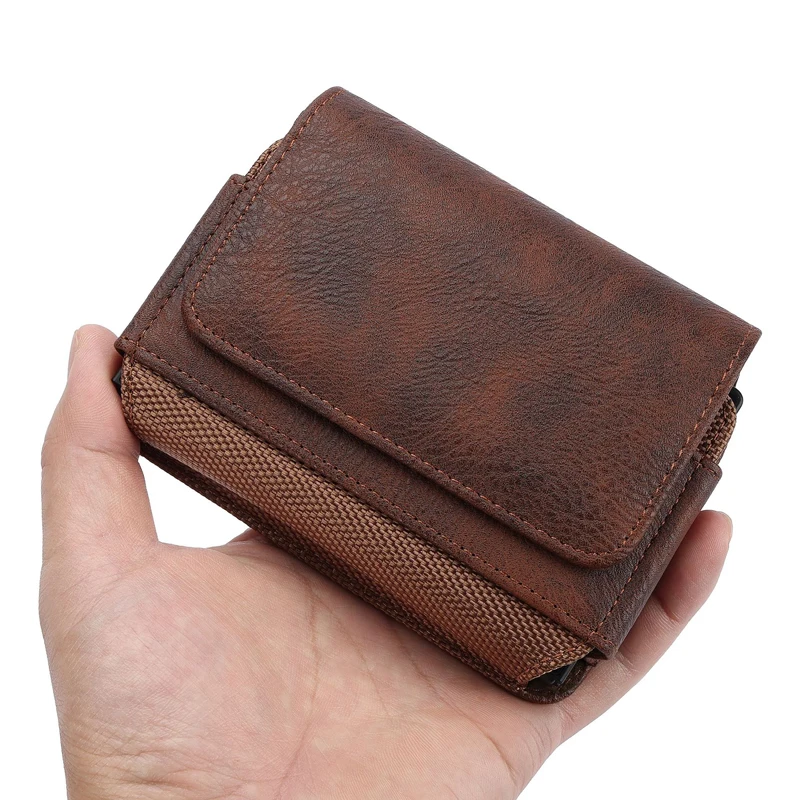 für Samsung Galaxy Z Fold 8, iPhone Duo, HUAWEI Pura X Max Hüfttasche mit Kartenhalter, faltbares Mobiltelefon aus Nashornleder – Detail 7