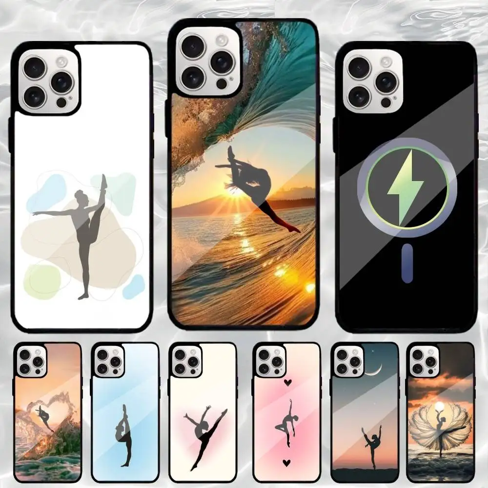 

GYM Girl Gymnastic Phone Case For iPhone17,16,15,14,13,12,11 Plus,Pro Max Magnetic For Magsafe Wireless Charging
