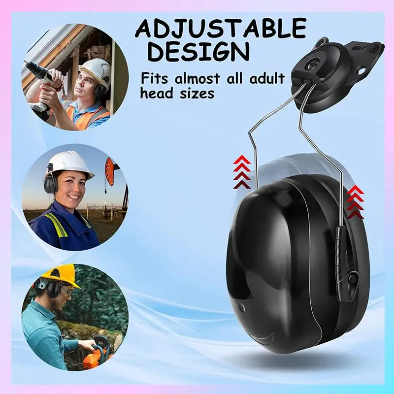 

AB25-Cap-Mounted Ear Muff, NRR 22DB Adjustable Hard Hat Ear Muffs, Comfortable Cap Mounted Hearing Protection