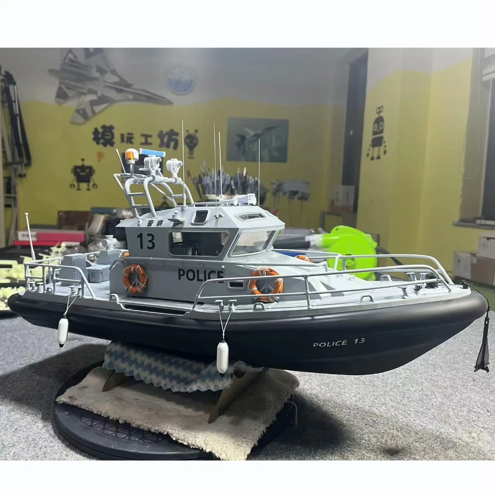 RC Boat Model Kit 1/24 Dual Jet Propulsion Coast Guard Patrol Boat Personal Assembly Dual Brushless Motor Ship Model Toys