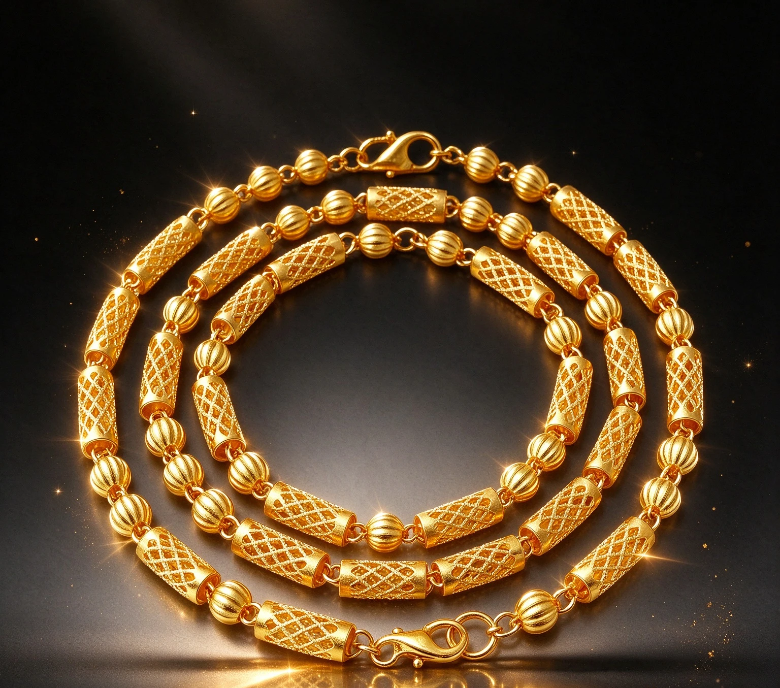 necklace AU750 Internet celebrity ball chain transfer domineering 18K mens and womens jewelry metal Giving gifts for friends