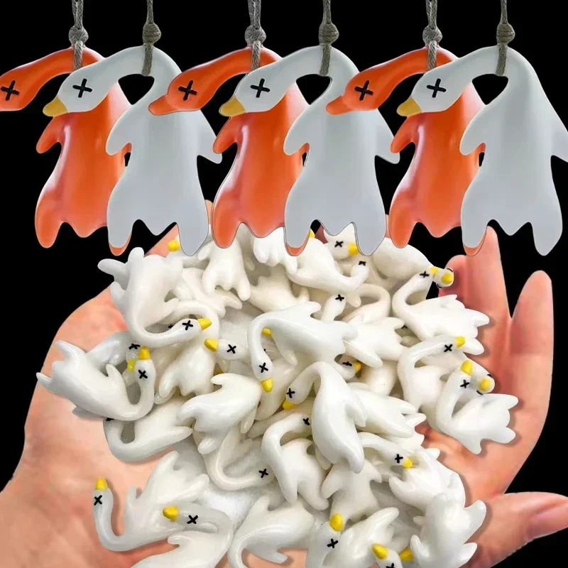 1/2PCS Cartoon Cute Anime Color-Changing Roast Duck Pendant Diy Kawaii Car Accessories Keychain Back Packaging Accessories