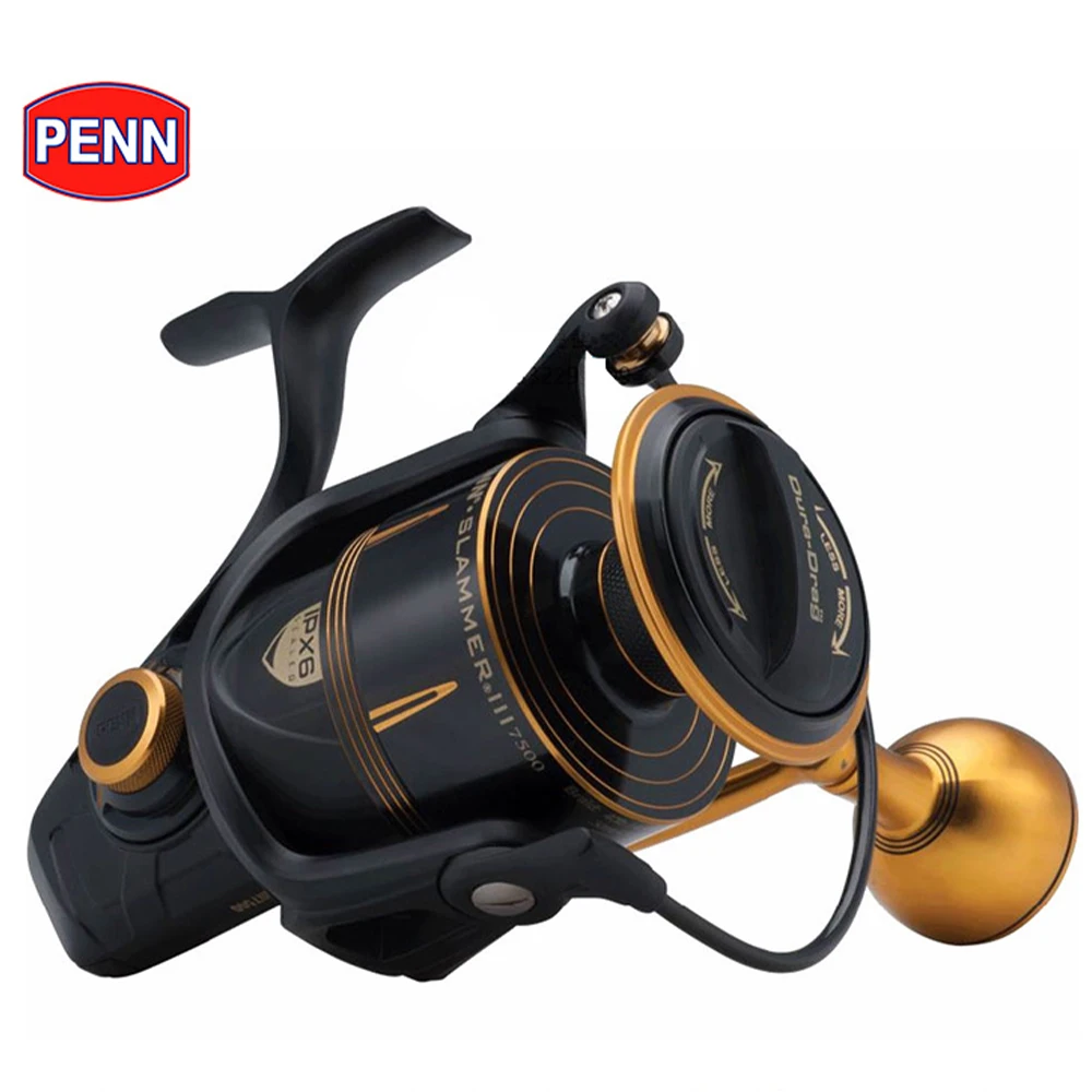 PENN SLAMMER III SLAIII 3500-10500 Spinning Visserij-reel 6 + 1BB Volledig Metalen Body CNC Gear IPX6 Verzegelde Zoutwater Rollen