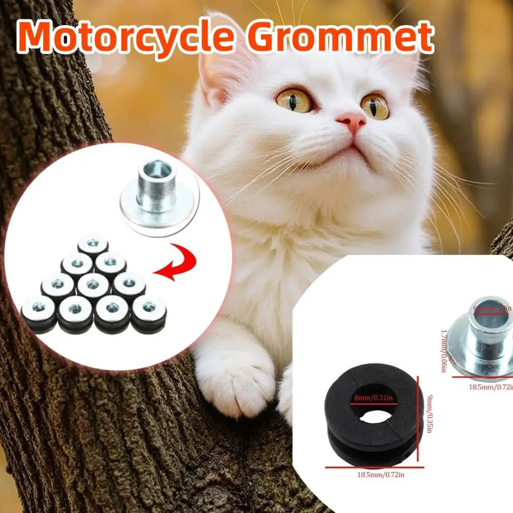 

10 шт./компл., резиновые втулки для мотоцикла, замена болта для Honda, Suzuki, Kawasaki, обтекатель из резины и стали