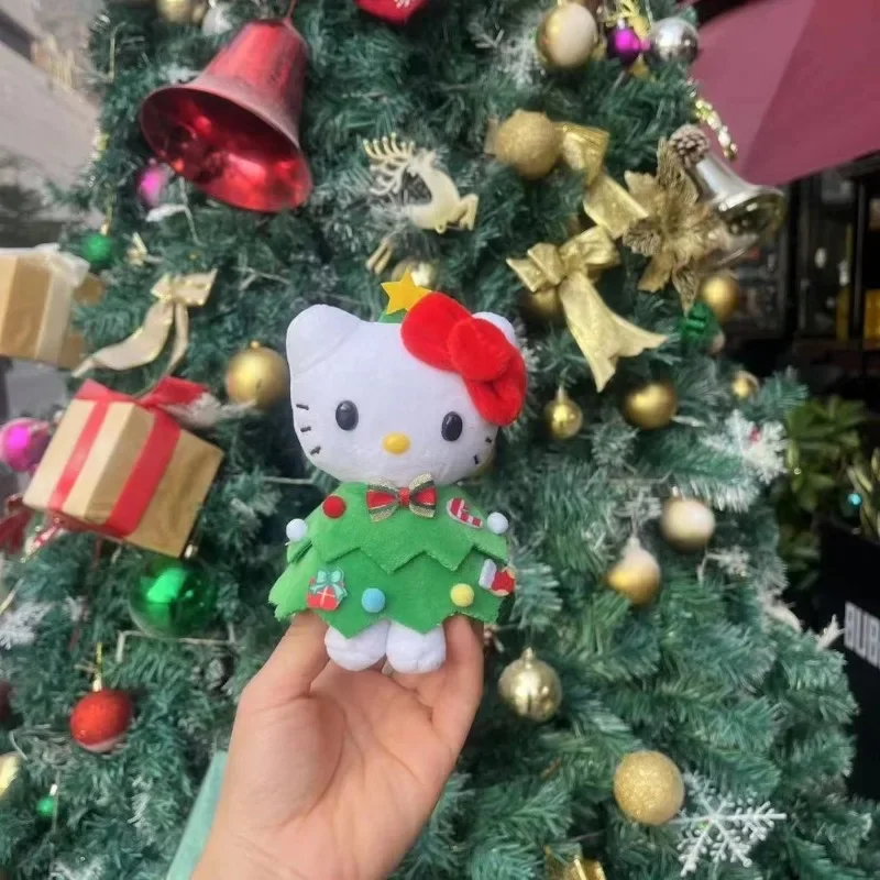 Sanrio Hello Kitty Portachiavi in peluche Cartoon Anime Gonna per albero di Natale KT Cat Doll Zaino carino Ciondolo Regali per le vacanze per ragazze e bambini