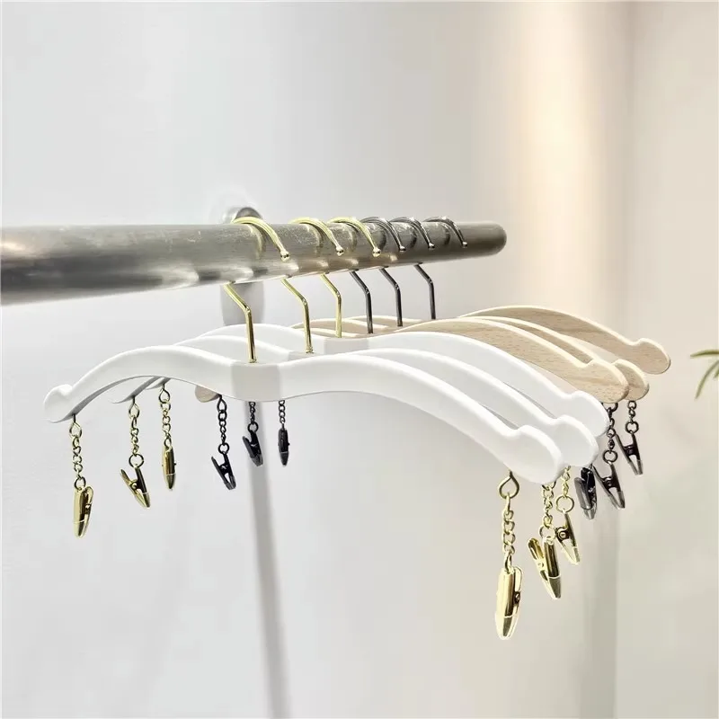 

Underwear Hanger 10pcs Wooden Women Bra Storage Racks with Clips Cloth Store Display Hangers Home Space Saving Closet Organizer