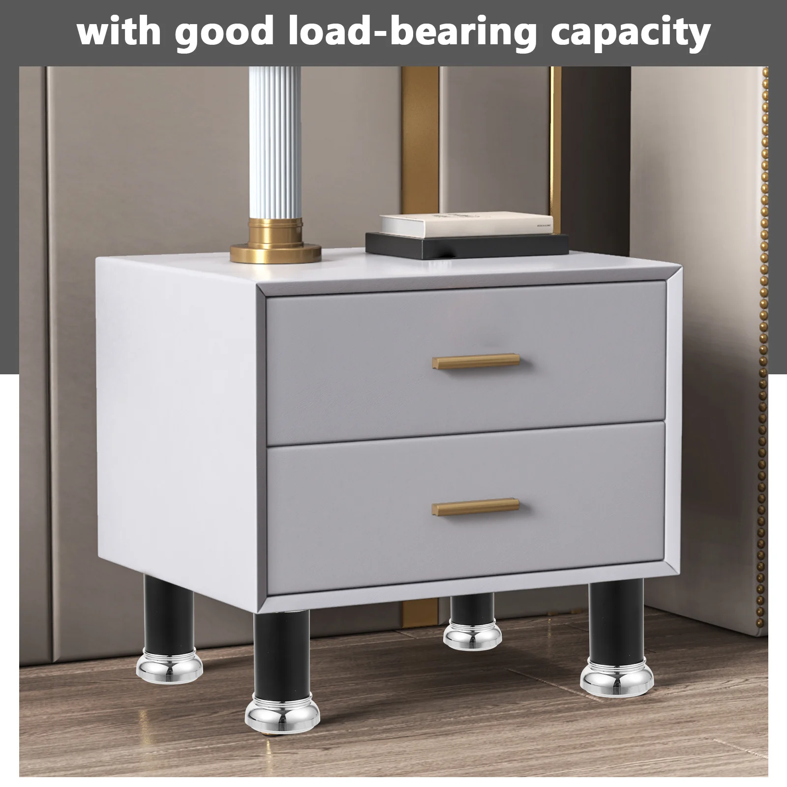 

Adjustable Furniture Leg Replacement Support Foot Aluminum Alloy Durable Wear Resistant Stable Load Bearing Table Sofa Bed