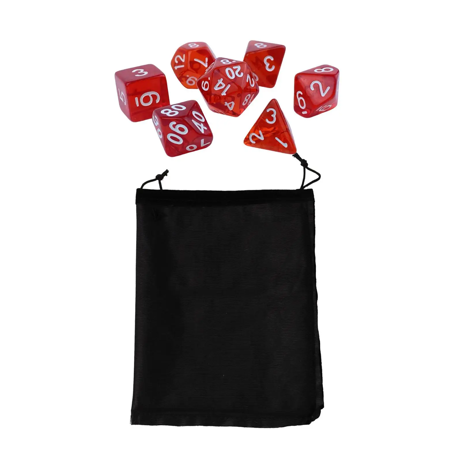 ชุดลูกเต๋าเกมทรงหลายเหลี่ยมที่สร้างสรรค์ ขอบเรียบ ตัวเลขชัดเจน สำหรับเกมกระดานกิจกรรม ปาร์ตี้ ชายหาด แคมป์ปิ้ง