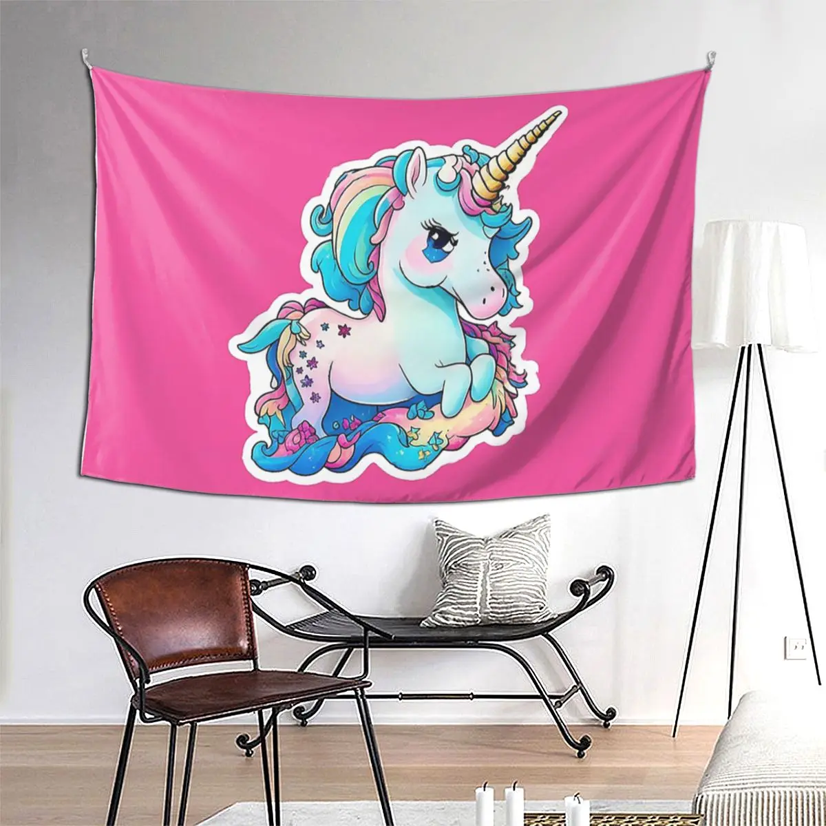 

Cute Colourful Unicorn Tapestry Hippie Wall Hanging Aesthetic Home Decor Tapestries for Living Room Bedroom Dorm Room
