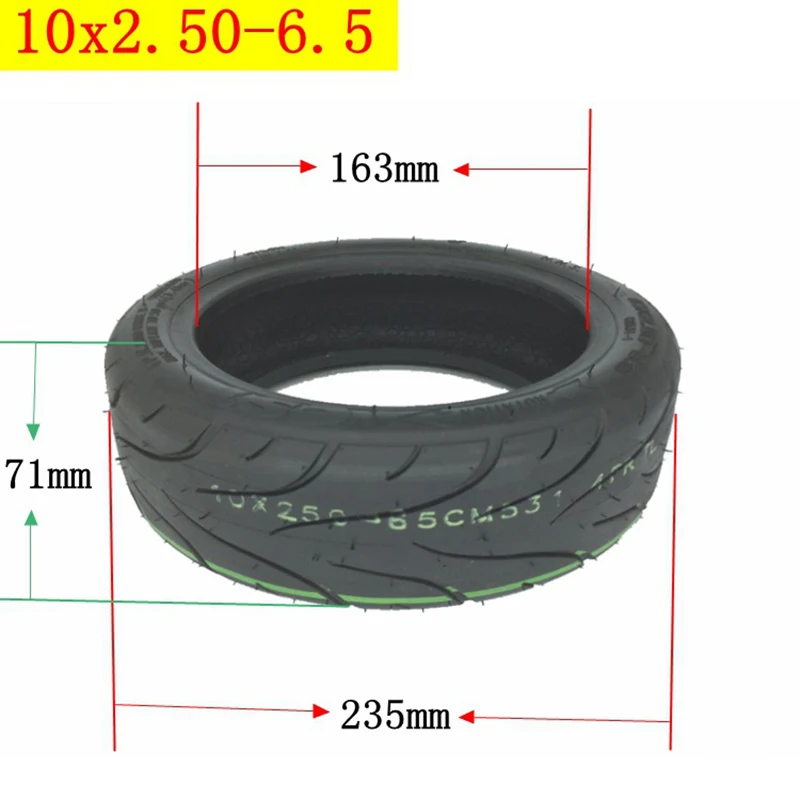 

High Quality CST 10x2 50 10X2.50-6.5 Tubeless Tire 10 Inch Tyre Compatible with 60/70-6.5 for Ninebot MAX G30 Electric Scooters