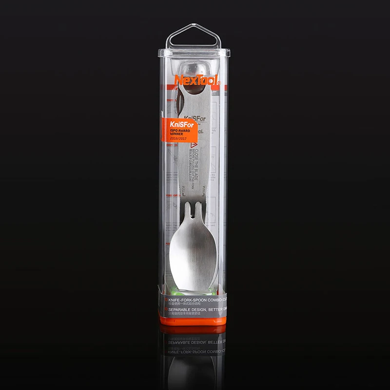 Nextrool Portable Stainless Steel Camping Picnic Cutlery Knife Fork Spoon Folding Knife Multi-tool Flatware Tableware Travel Kit