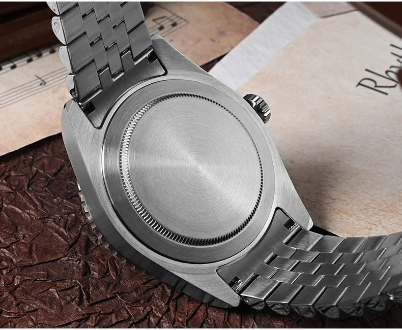 ساعات سان مارتن للرجال بتوقيت جرينتش ساعة يد ميكانيكية أوتوماتيكية فاخرة 200 متر مقاومة للماء BGW-9 إطار ياقوت مضيء هانغتشو 6460