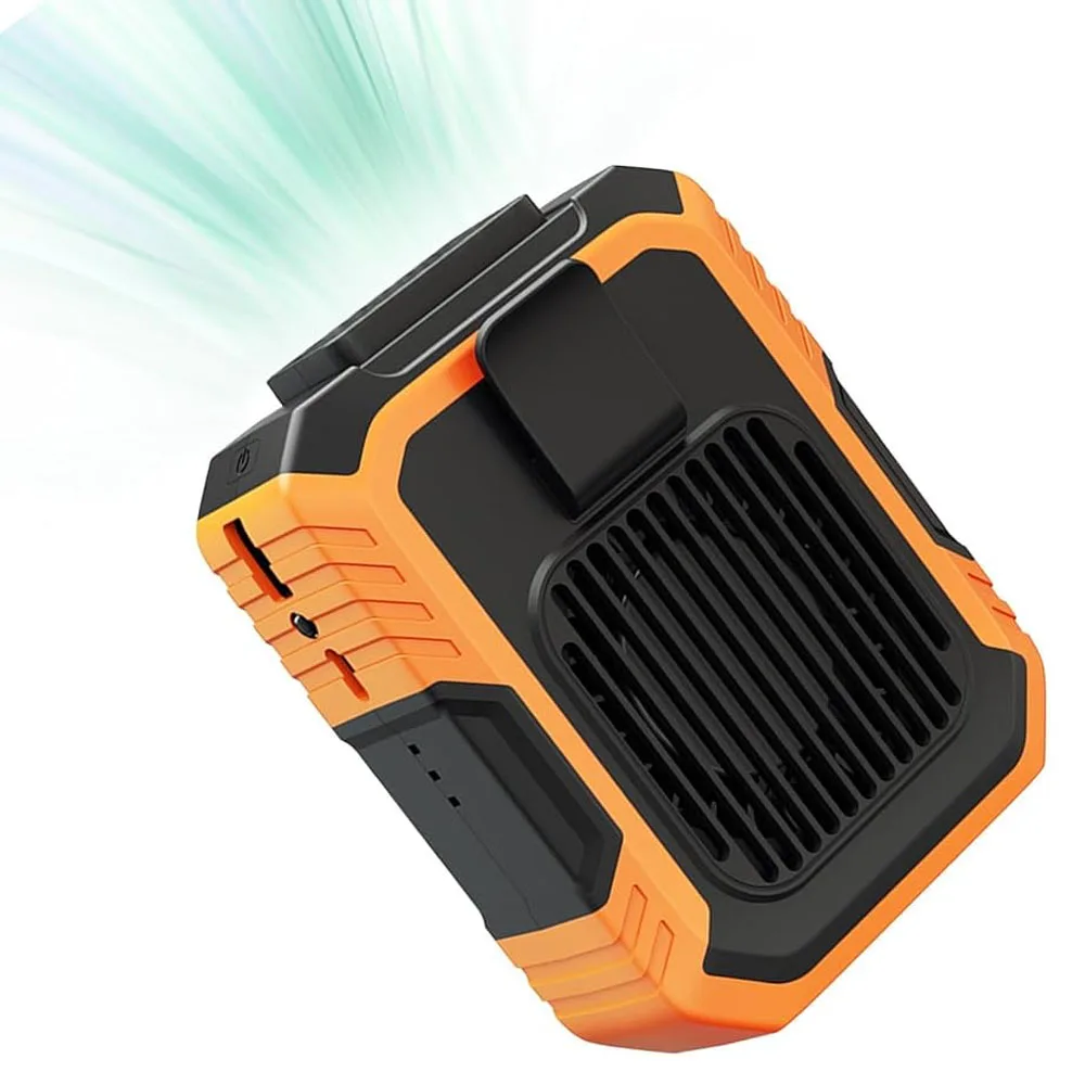 Portable Waist Fan, Rechargeable Hands-Free Cooling Fan with 4000mAh Battery, 3 Speeds Wearable Clip Fan for Outdoor Jobsite