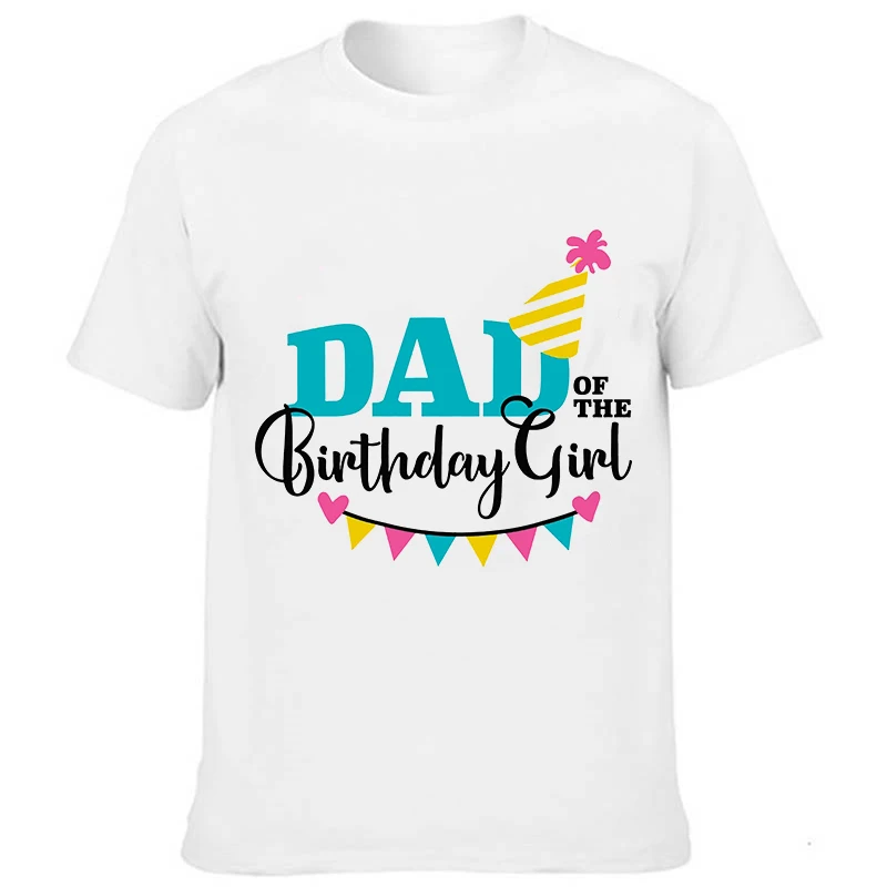 Girls Birthday Party Family Matching Clothes Mother Father Daughter Outfits T-shirt Parent-child Summer T Shirt Short Sleeve Top