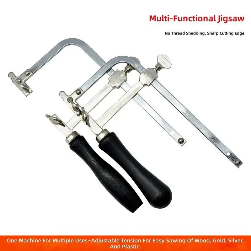for Black Handle Movable Saw Bow U-shaped Pull Wire Saw Wooden Handle Curve Wire Saw Jewelry Cutting DIY Hand Tools